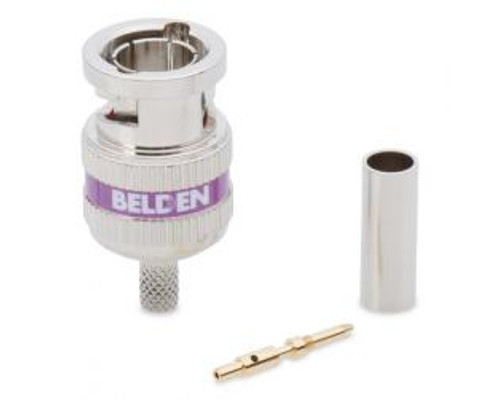 Belden 4855RBUHD3, Type UHD BNC Coax Crimp Connector for RG-59 Cable, Purple