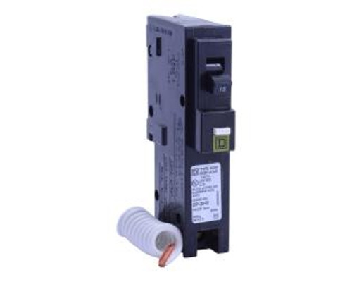 Square D HOM115CAFI, Plug On Circuit Breaker, 1 Pole, 15 Amp, 120 VAC, 10 kA