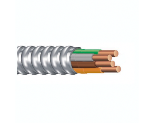 12/3 Stranded MC Cable w/ Ground, BRN/ORN/GRY/GRN Color Code, 250ft or 1000ft Spool