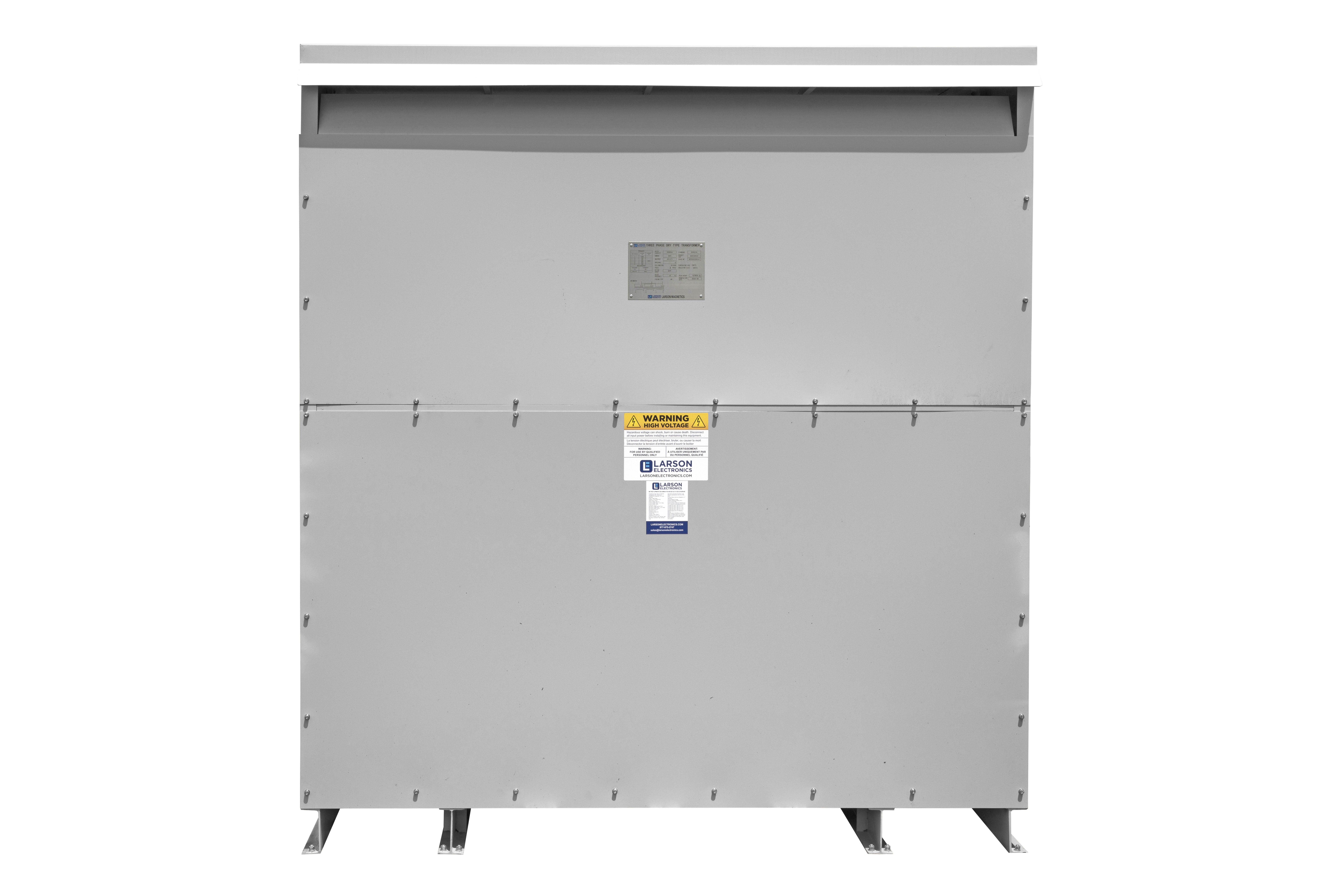 1.25 MVA Vacuum Pressure Impregnated Transformer, 600V Delta Primary, 480Y/277 Wye Secondary, ANN, Class H, Box Heater, W/O Fans, VPI