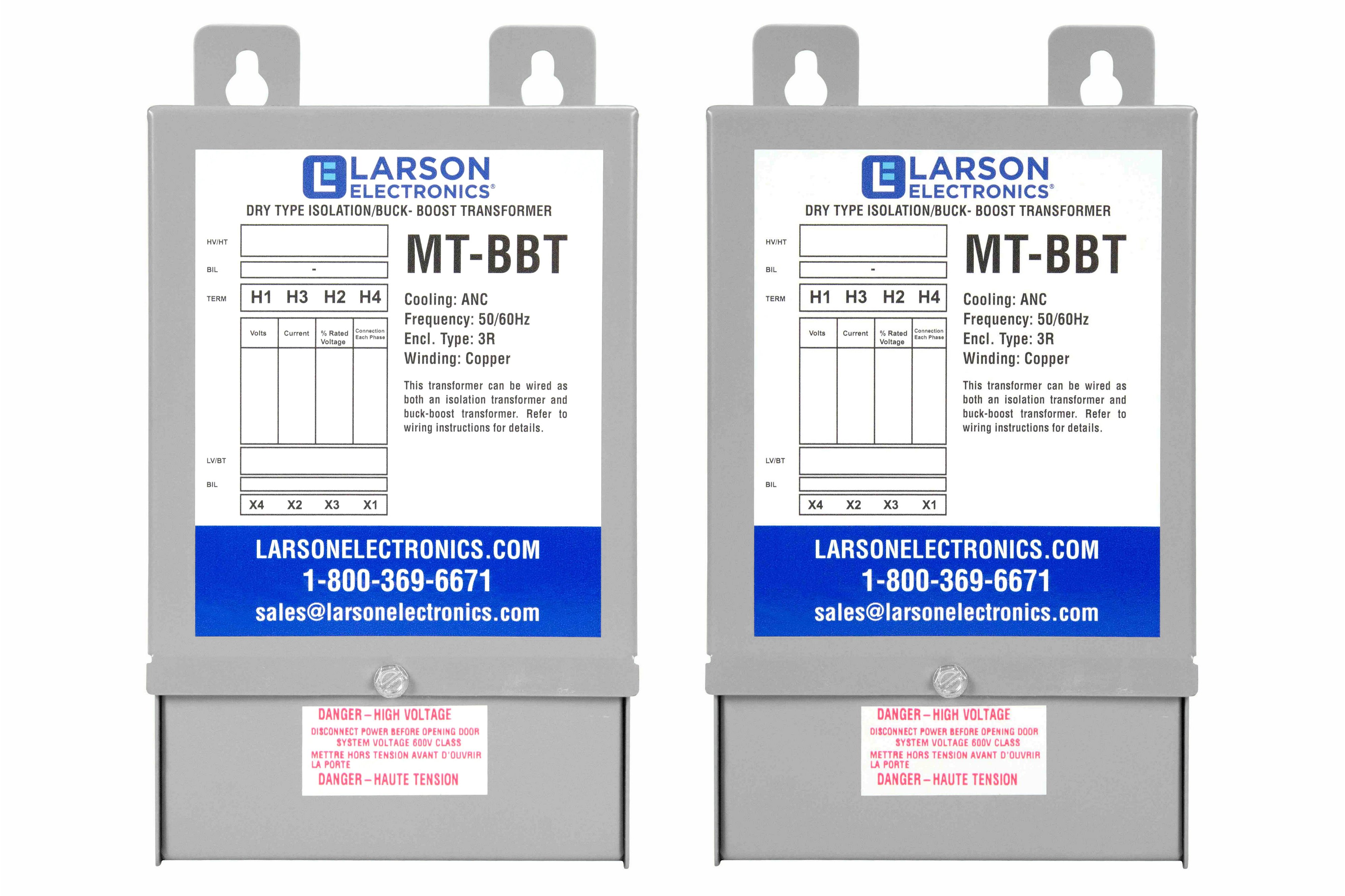 3-Phase Delta Buck/Boost Step-Down Transformer - 490V Primary - 467V Secondary - 15.3 Amps - 50/60Hz