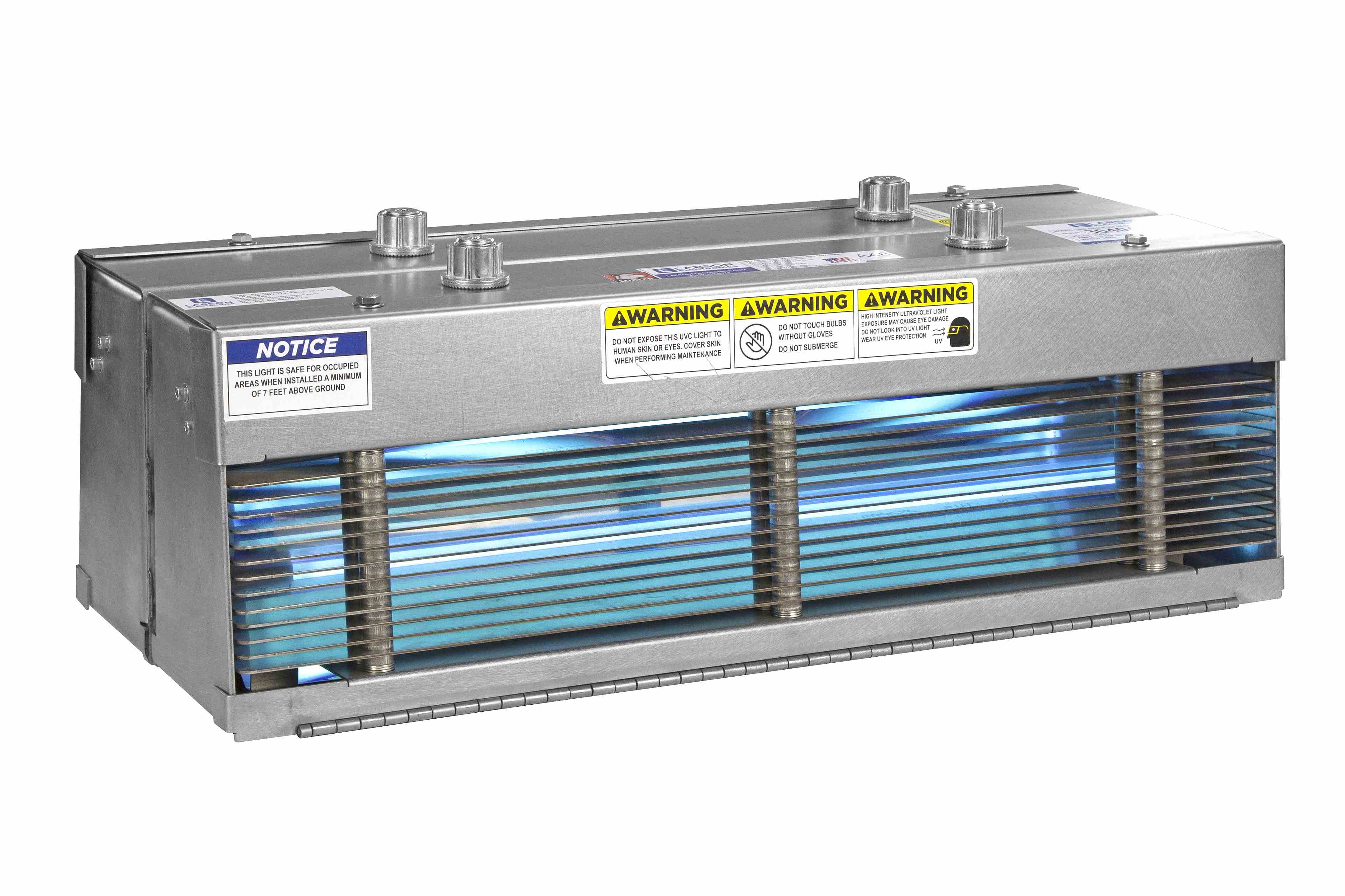 Indirect UV Air Disinfection Dual Lamp Fixture - UV-C - Destroys Airborne Bacteria & Viruses - 24V DC - 15W Total UV Output - Pendant Mount