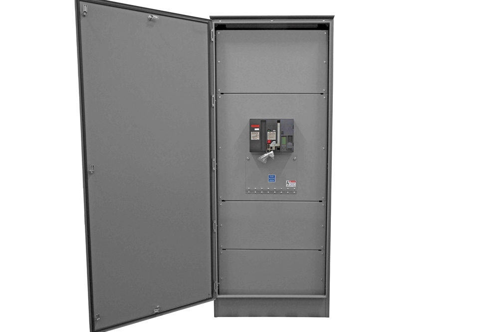Fused Disconnect Switch, 600 Amp, 38KV AC, 3-Phase, 4-Wire, (4) Class E Fuses (400E), Wall mounted, NEMA 3R