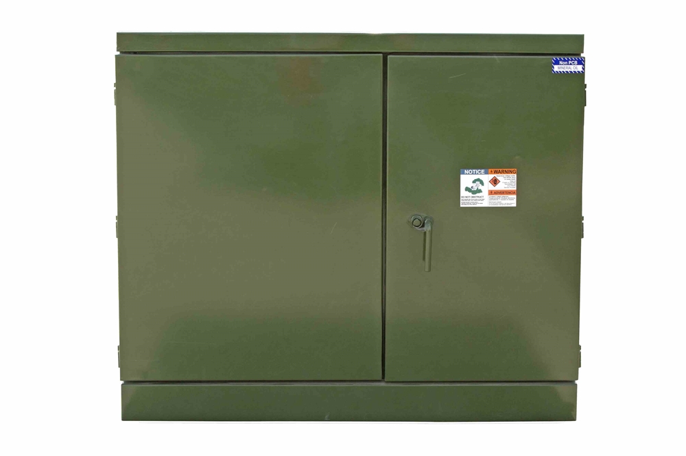 225 kVA Pad Mount Transformer - 22860Y/13200 Wye Primary - 480Y/277 Wye-N Secondary - Oil Cooled