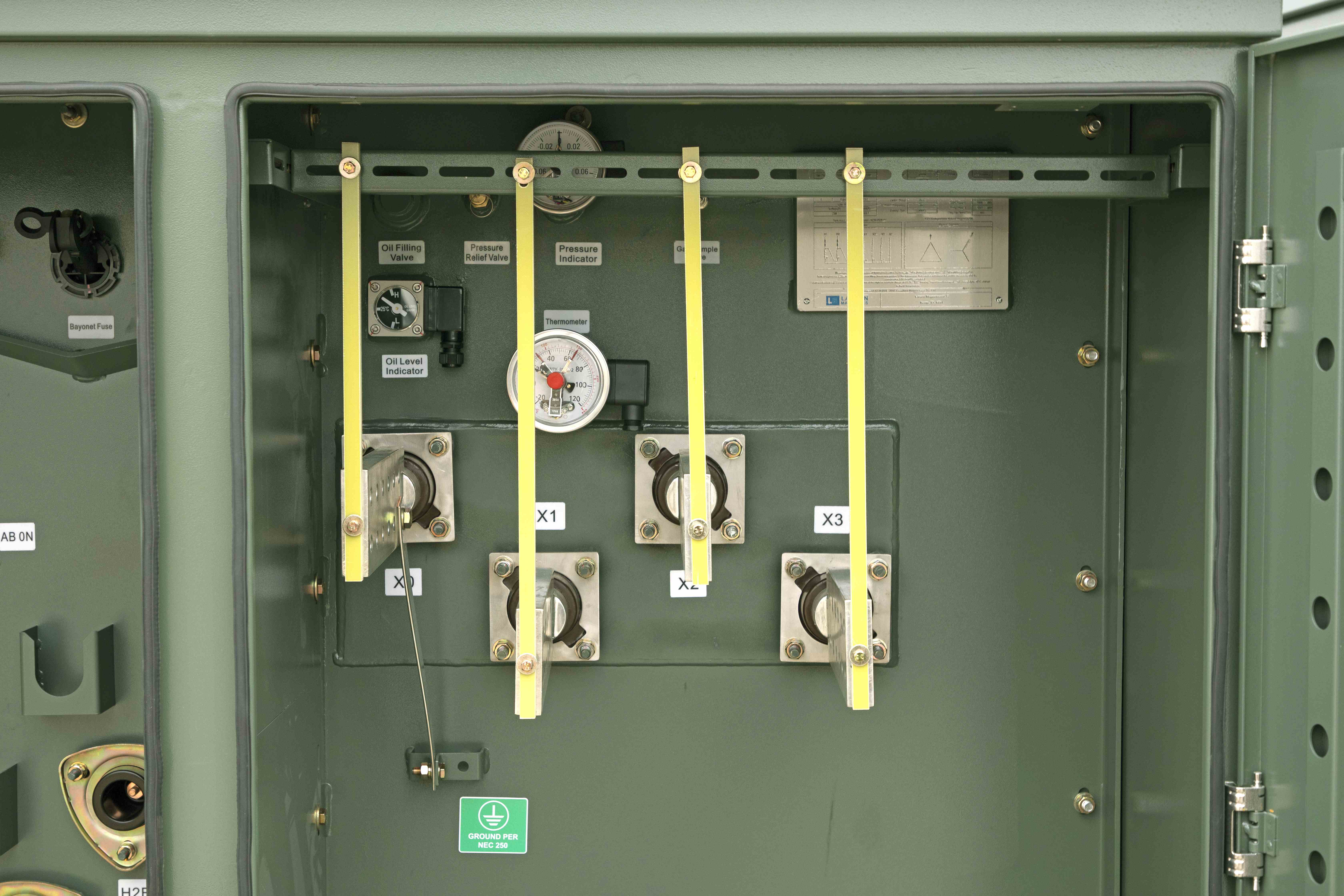 225 KVA Pad Mount Transformer -12470V Delta Primary, 208Y/120 Wye-N Secondary - Copper, ONAN/Bell Green