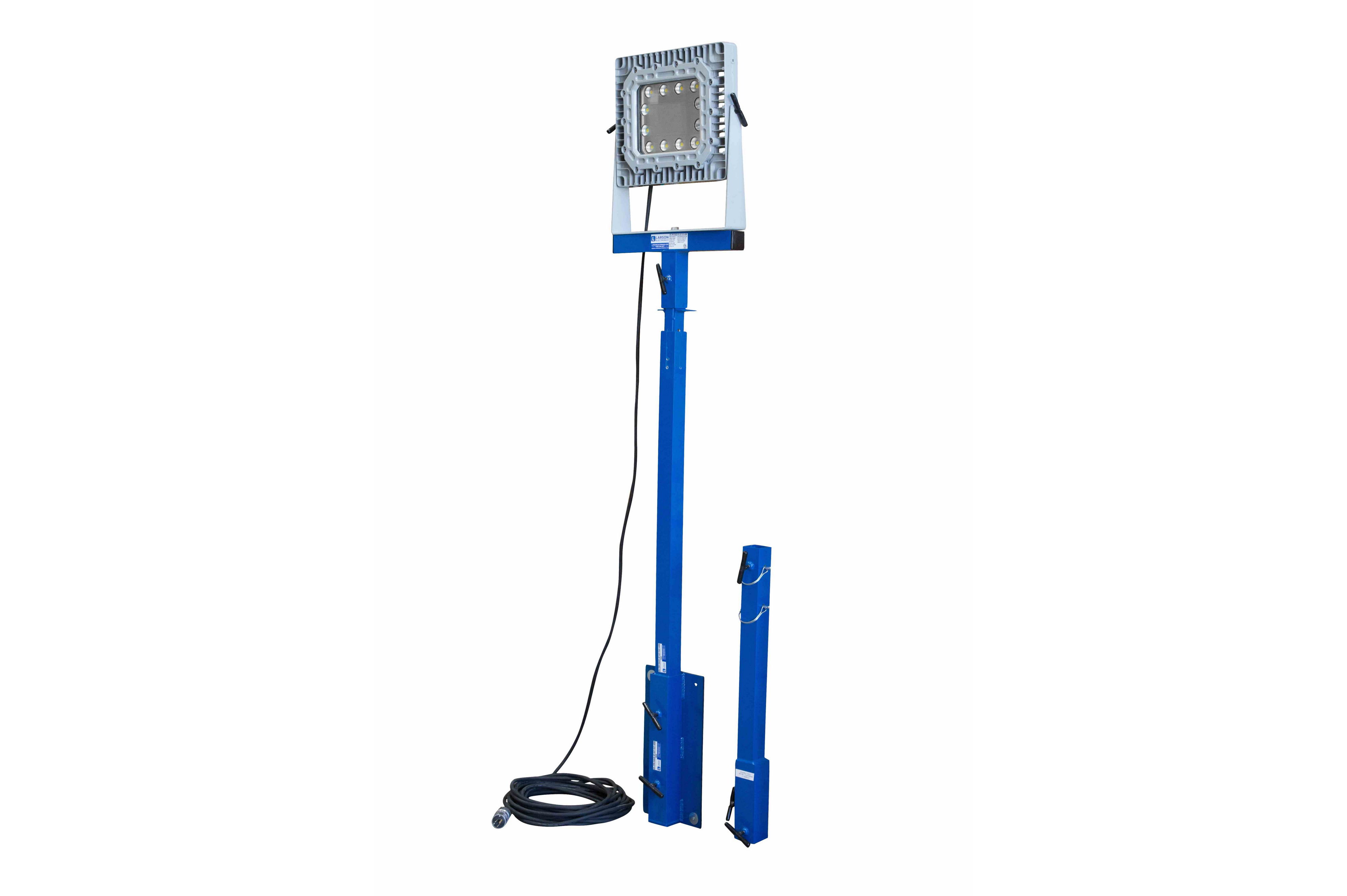 150 Watt Explosion Proof Telescoping Pole Mount LED Flood Light Tower - Stationary Mount - 120-277V