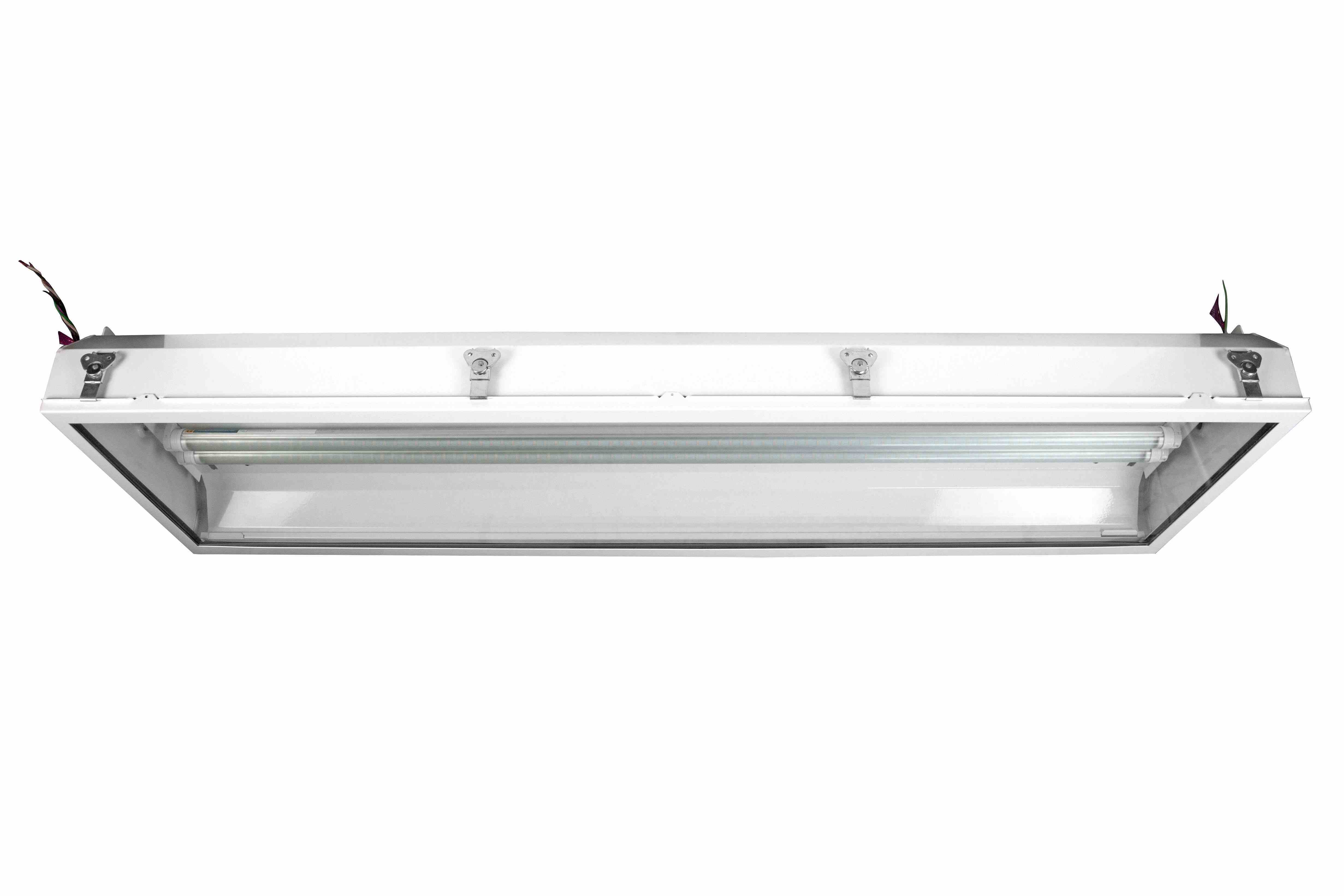 0-10V Dimmable Hazardous Location LED Lighting - 4' 2 Lamp Fixture - Colored LED Bulb - C1D2 & C2D2