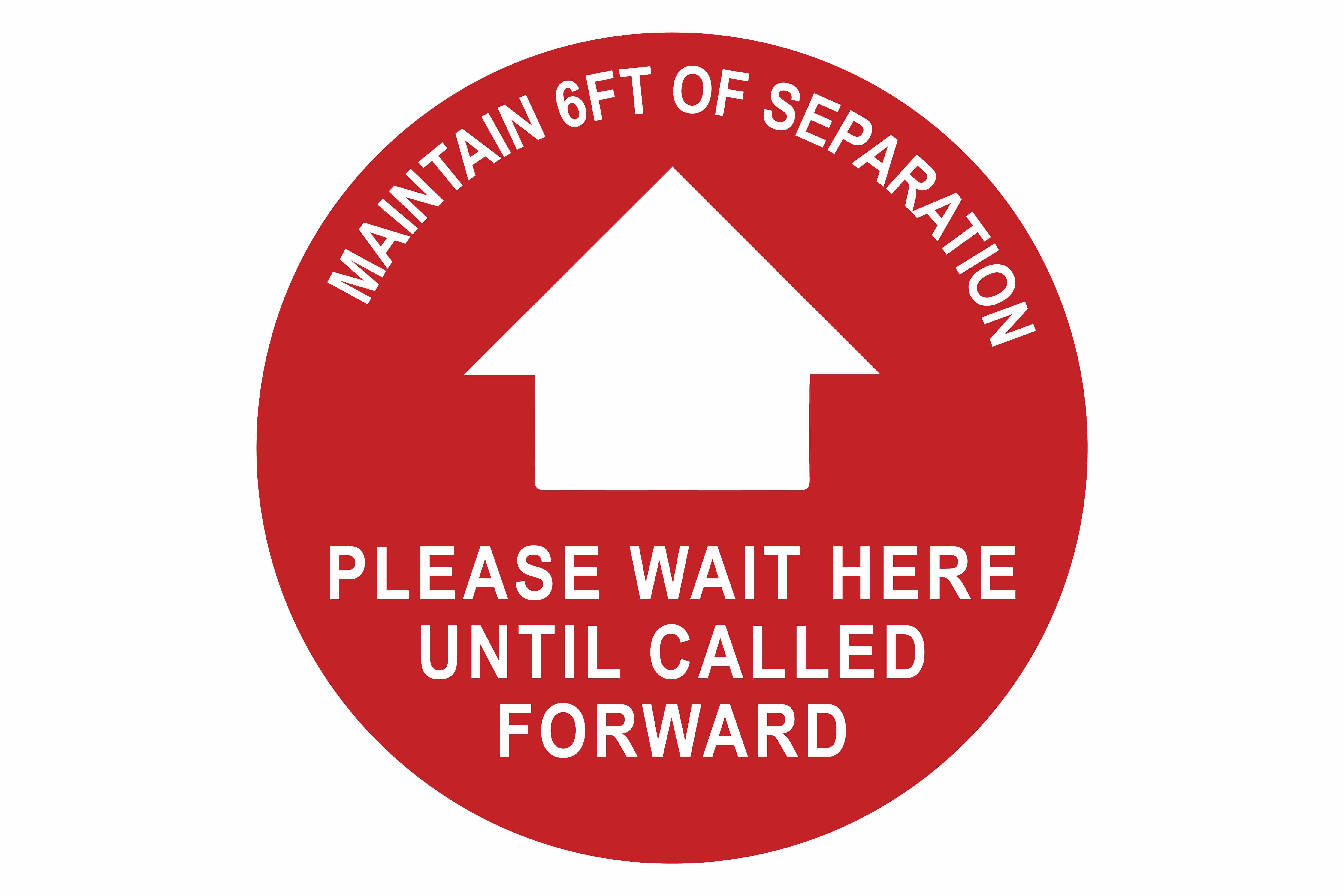 Maintain 6FT Of Separation Floor Sign - Includes (1) Adhesive Backed Vinyl Warning Sign