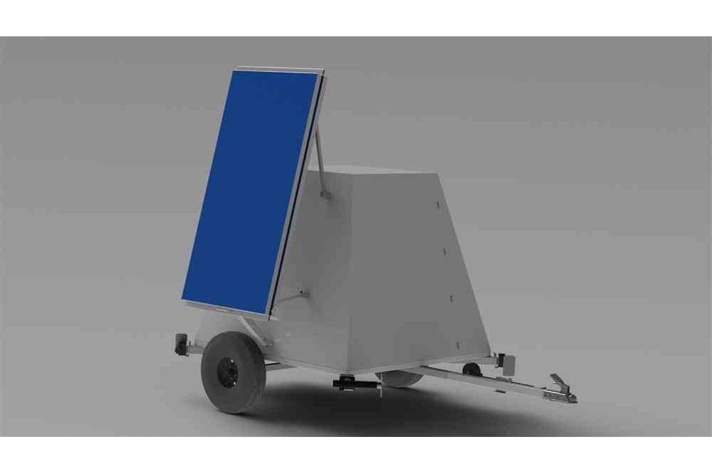 Solar Pyramid Docking Station on Trailer - 5' to 13.5' Mast - (2) 265W Solar Panels - Ramp