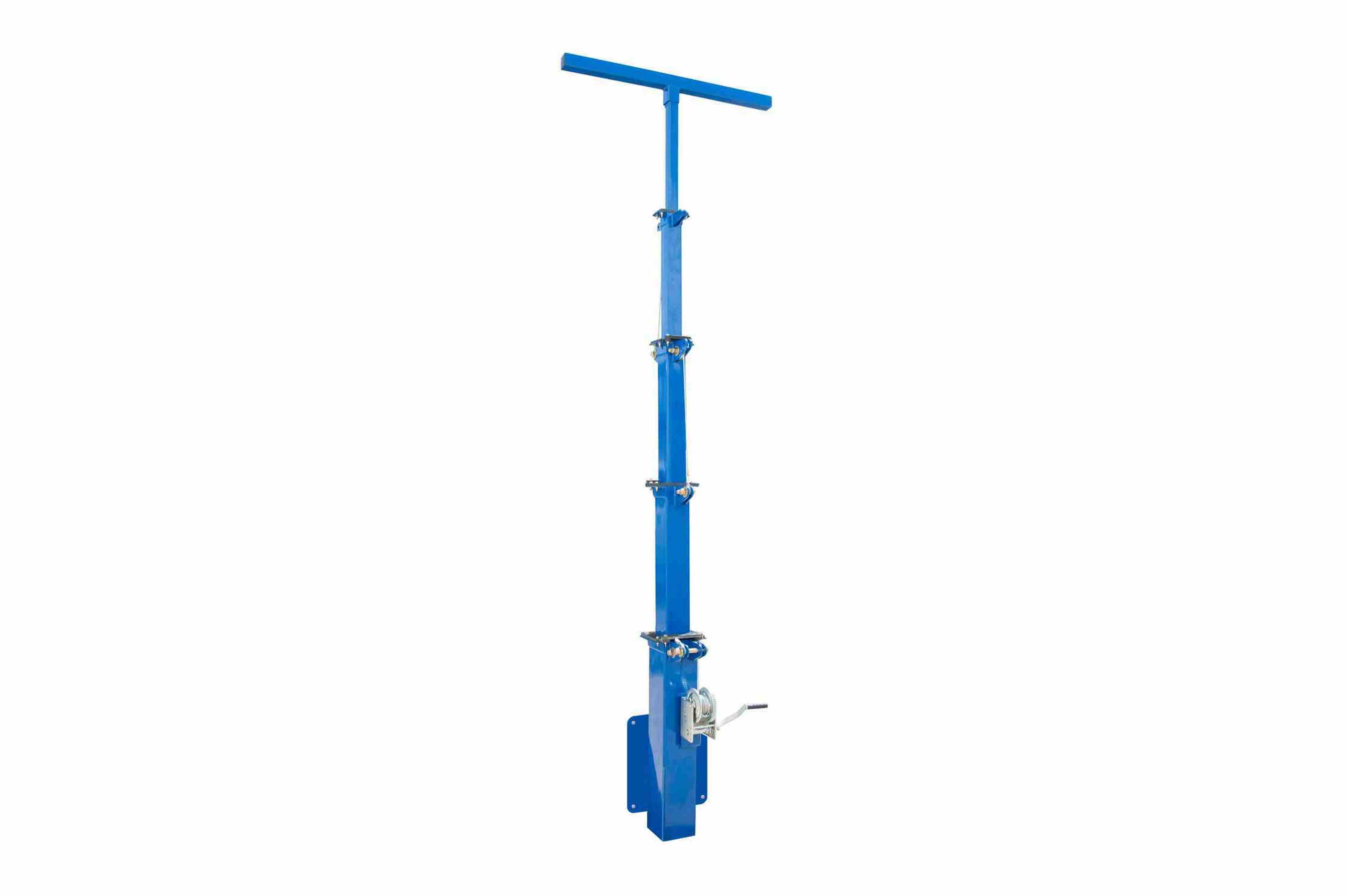 3.8'-10' Telescopic Tower - 25 lbs Capacity, Wall Mount - 4 Stage Aluminum Light Mast w/ 12V Electric Winch