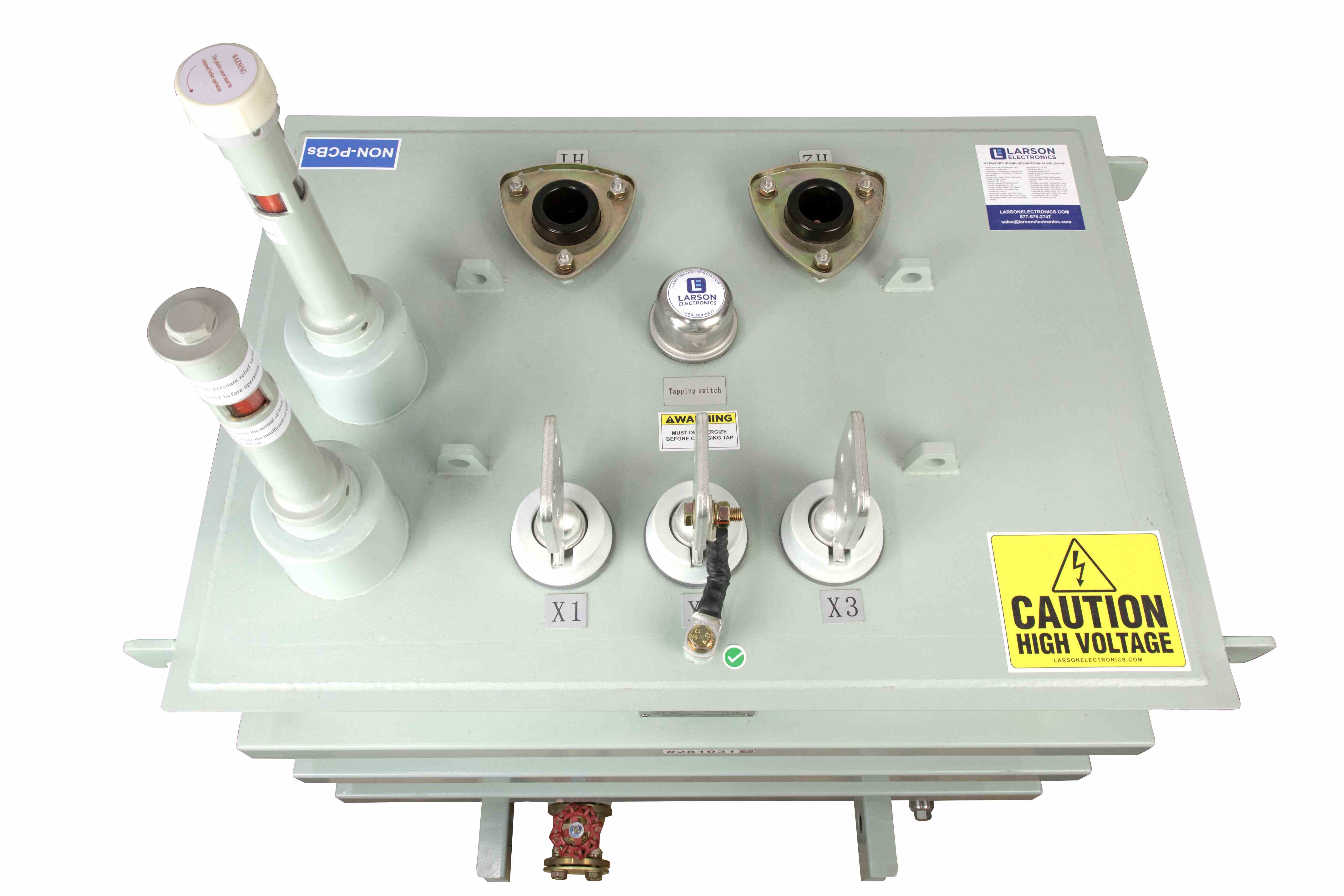 333 KVA Submersible Distribution Transformer, Vault Mount, 27600V Delta Pri., 240/120V Sec., Mineral Oil, Copper, 304 SS, ONAN, Tap Changer