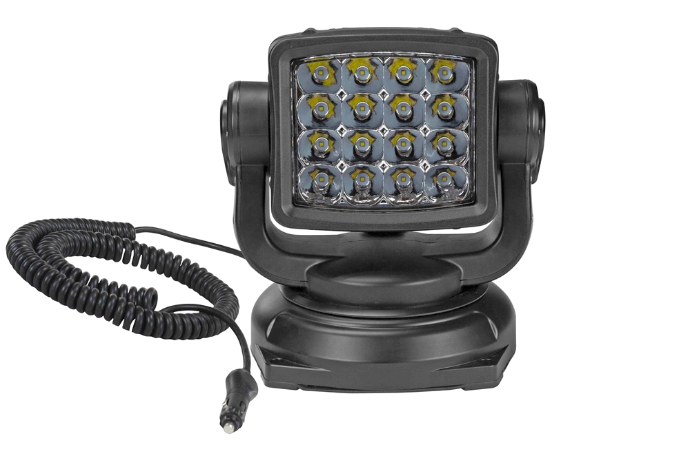 48W LED Remote Control Spotlight - 10-30V DC - 4320 Lumens - Wireless Remote - Magnetic or Permanent Mount Capable