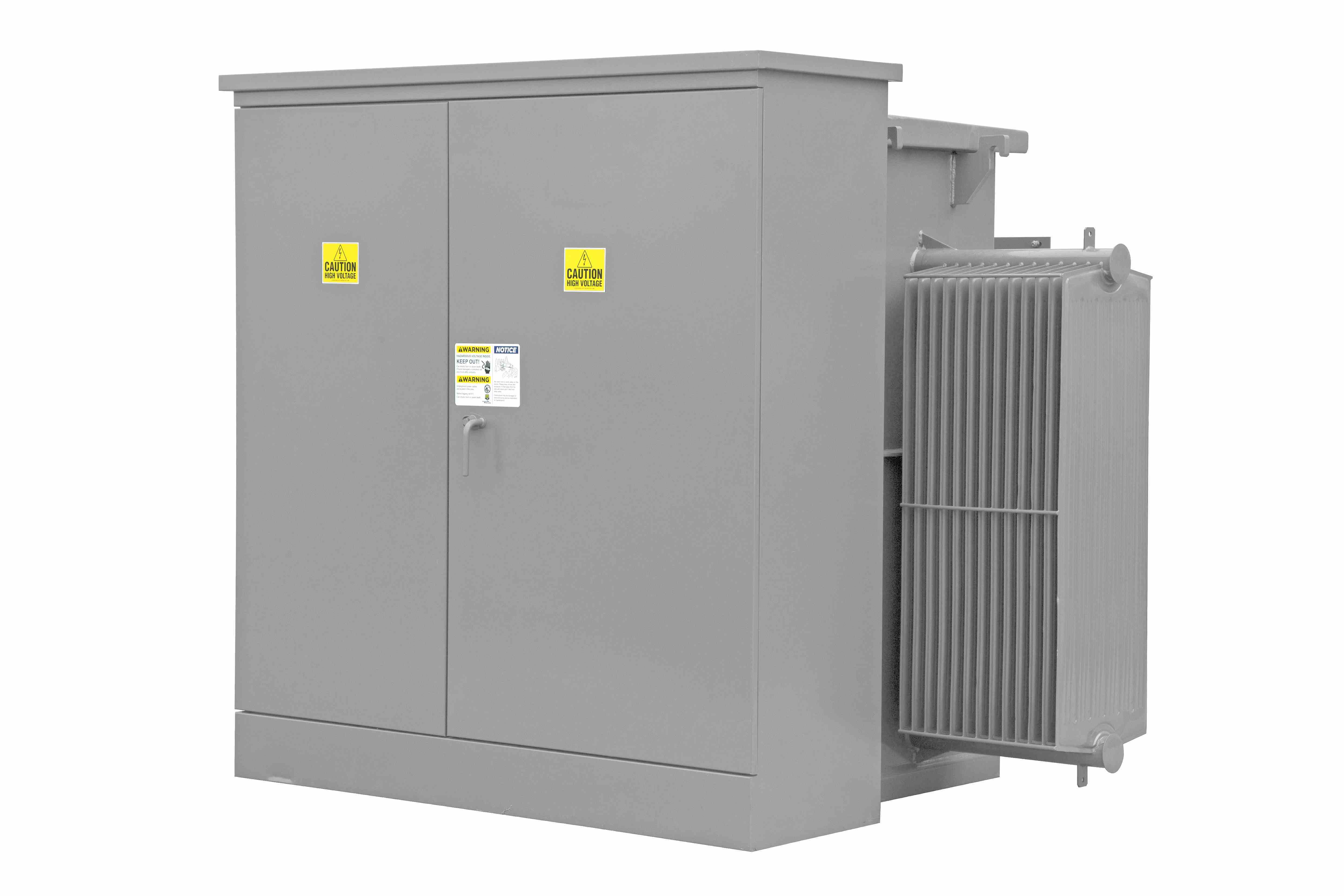 3.75 / 4.2 MVA Pad Mount Transformer - 12470V Delta Primary, 480Y/277 Wye Secondary - KNAN/Light Grey
