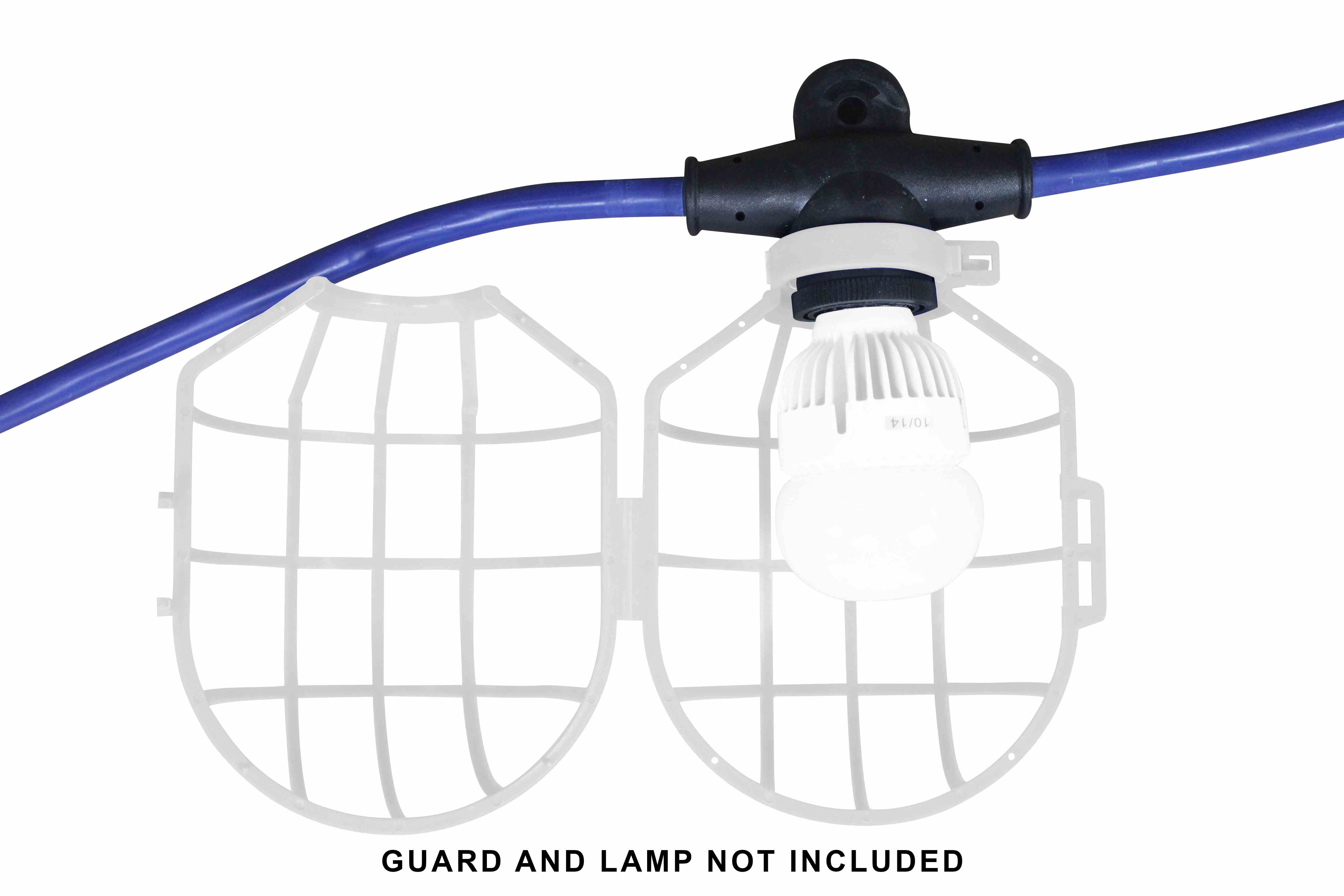 100ft Temporary Construction String Light - Ten Sockets - 12/3 SJTW - NO LAMPS OR GUARDS