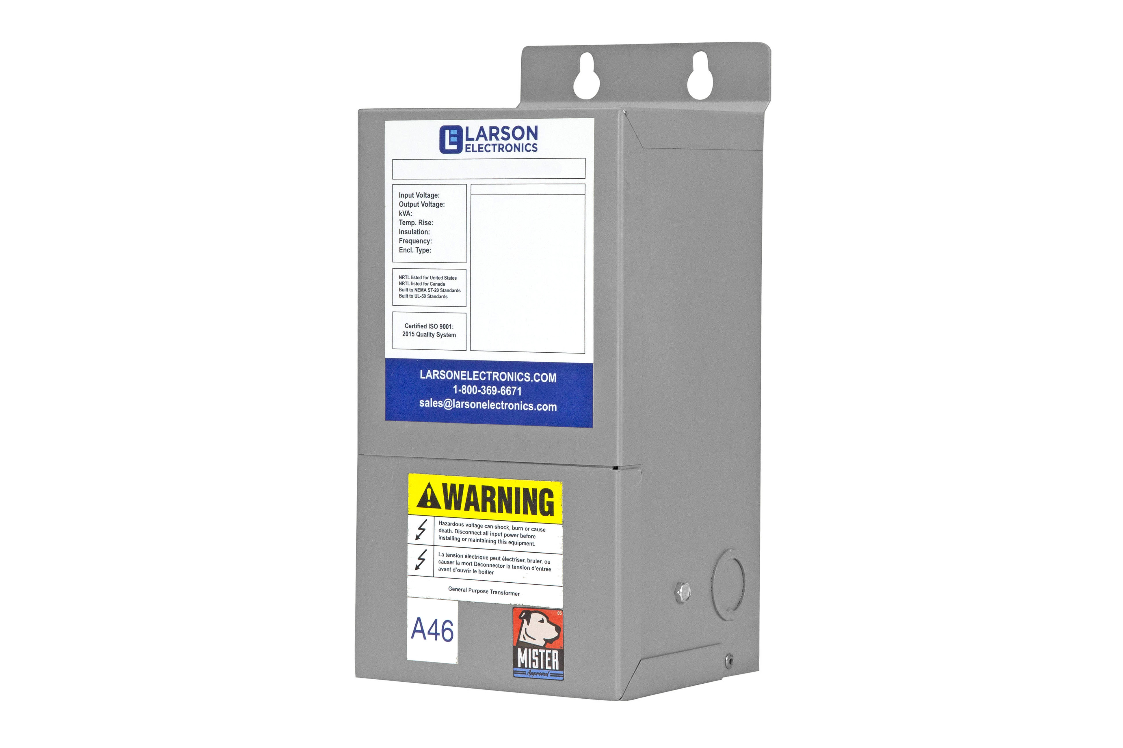 1 Phase Buck & Boost Step-Up Transformer - 208V Primary - 236V Secondary at 93.7 Amps - 50/60Hz