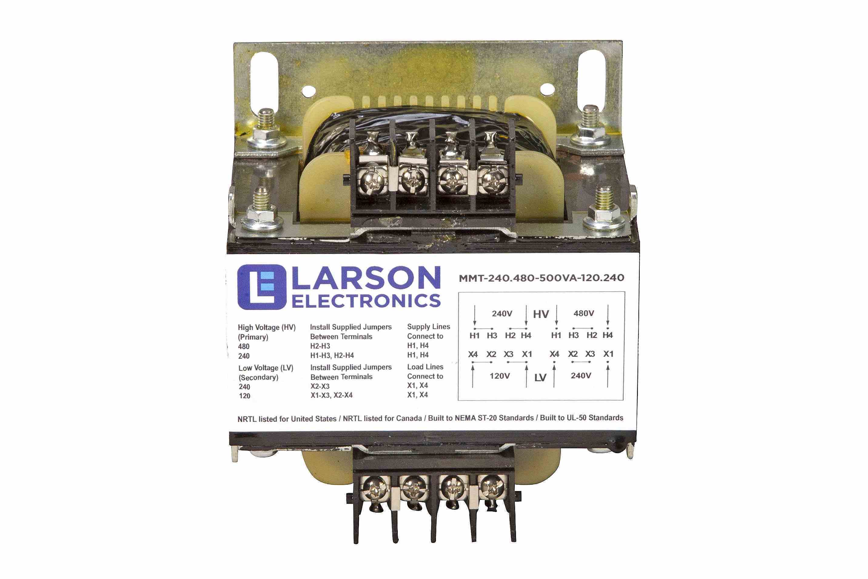 100 VA Control Transformer - Three Phase - 480D Input Voltage - 400D Output Voltage - 50/60 Hz