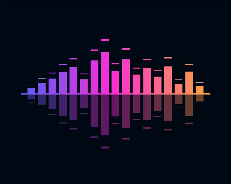 Audio waveform illustration, not a measurement of any camera's recording performance.